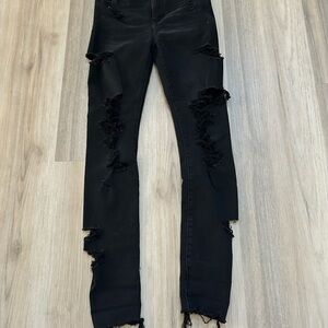 American Eagle Outfitters Black Ripped Skinny Jeans